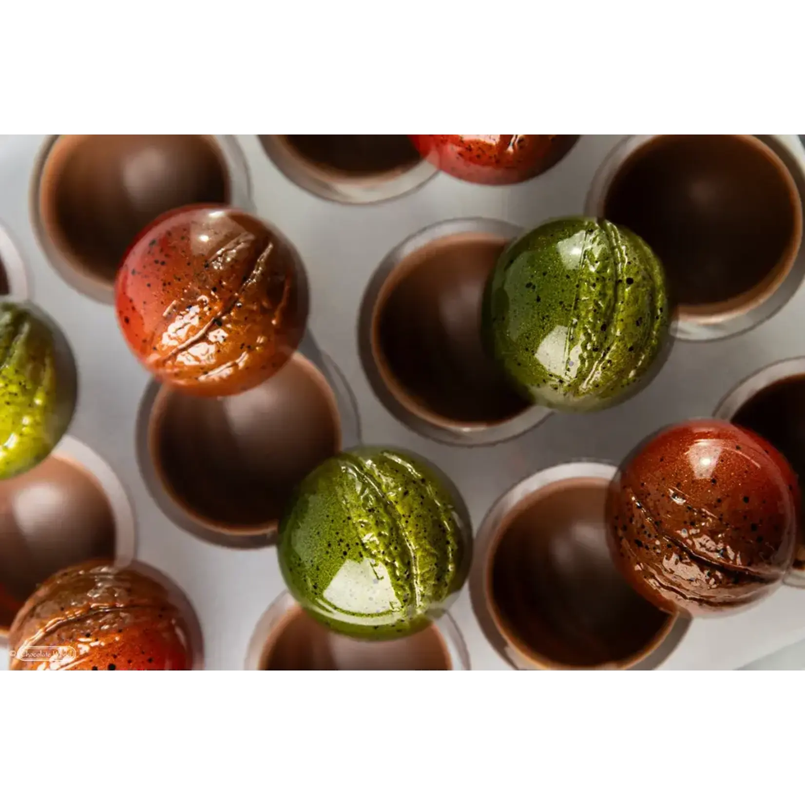 Chocolate World Chocolate World - 3cm Cocoa Semisphere Polycarbonate Chocolate Mold (21 cavity)