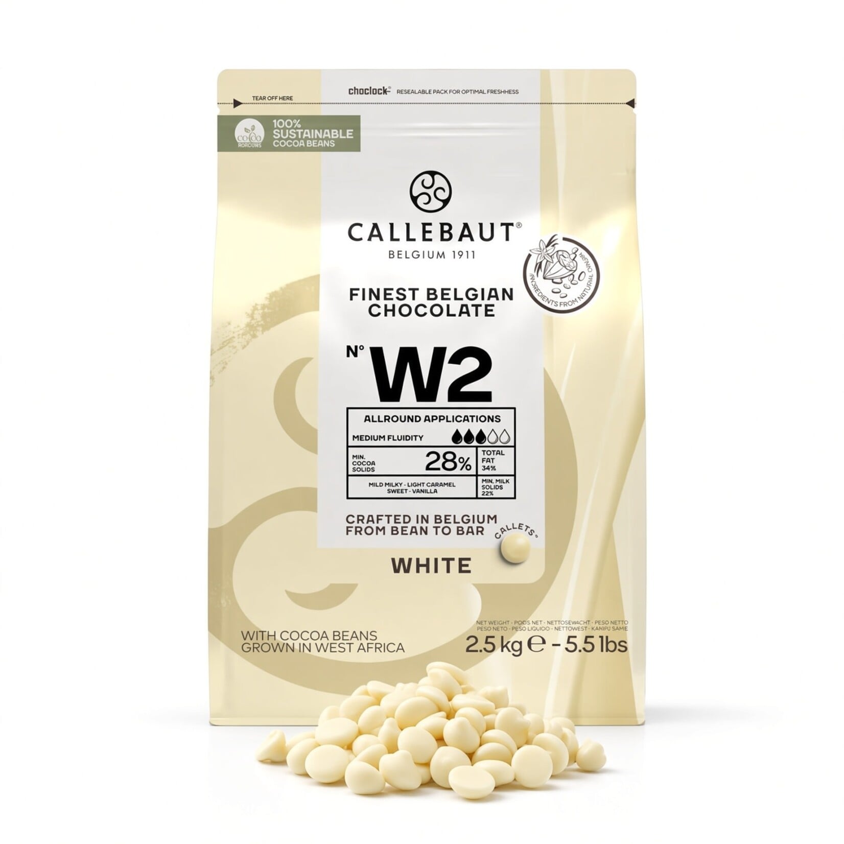 Callebaut Callebaut - W2 White Chocolate 28% - 5.5 lb