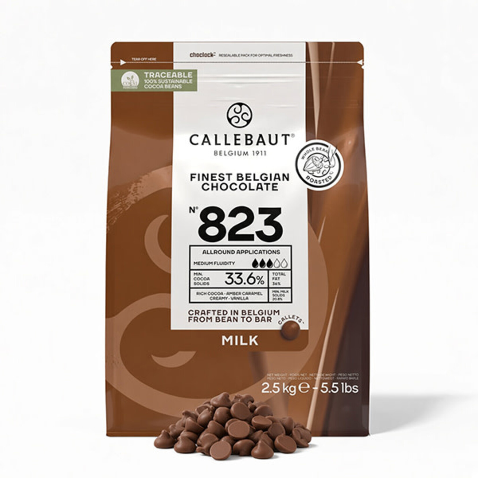 Callebaut Callebaut - 823 Milk Chocolate 33.6% - 5.5 lb