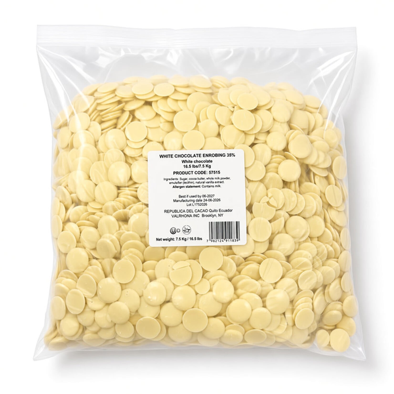 Republica del Cacao Republica del Cacao - Ecuador White Chocolate 35% - 16.5 lb