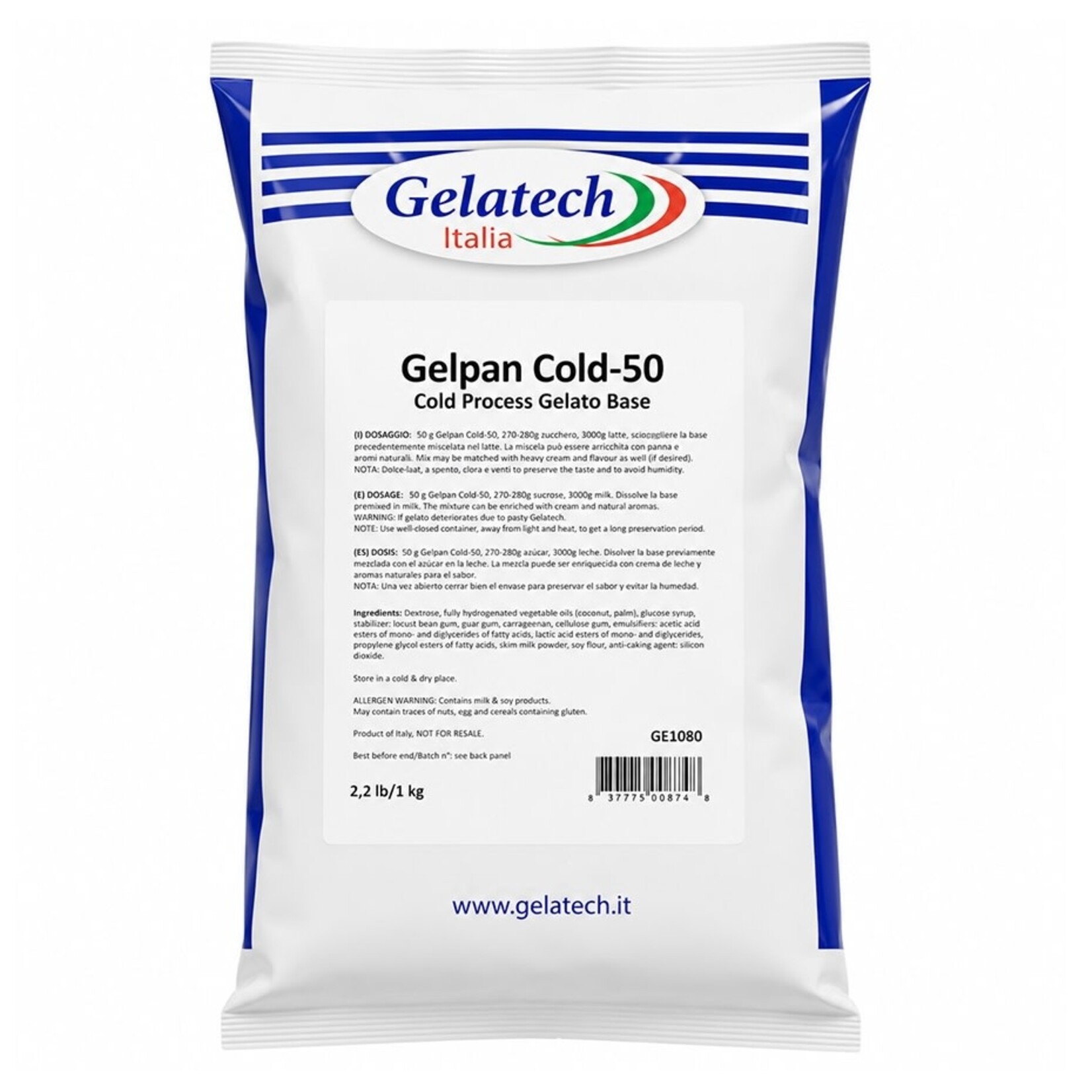 Gelatech Gelatech - Gelpan Cold-50 Cold Process Gelato Base - 2.2 lb