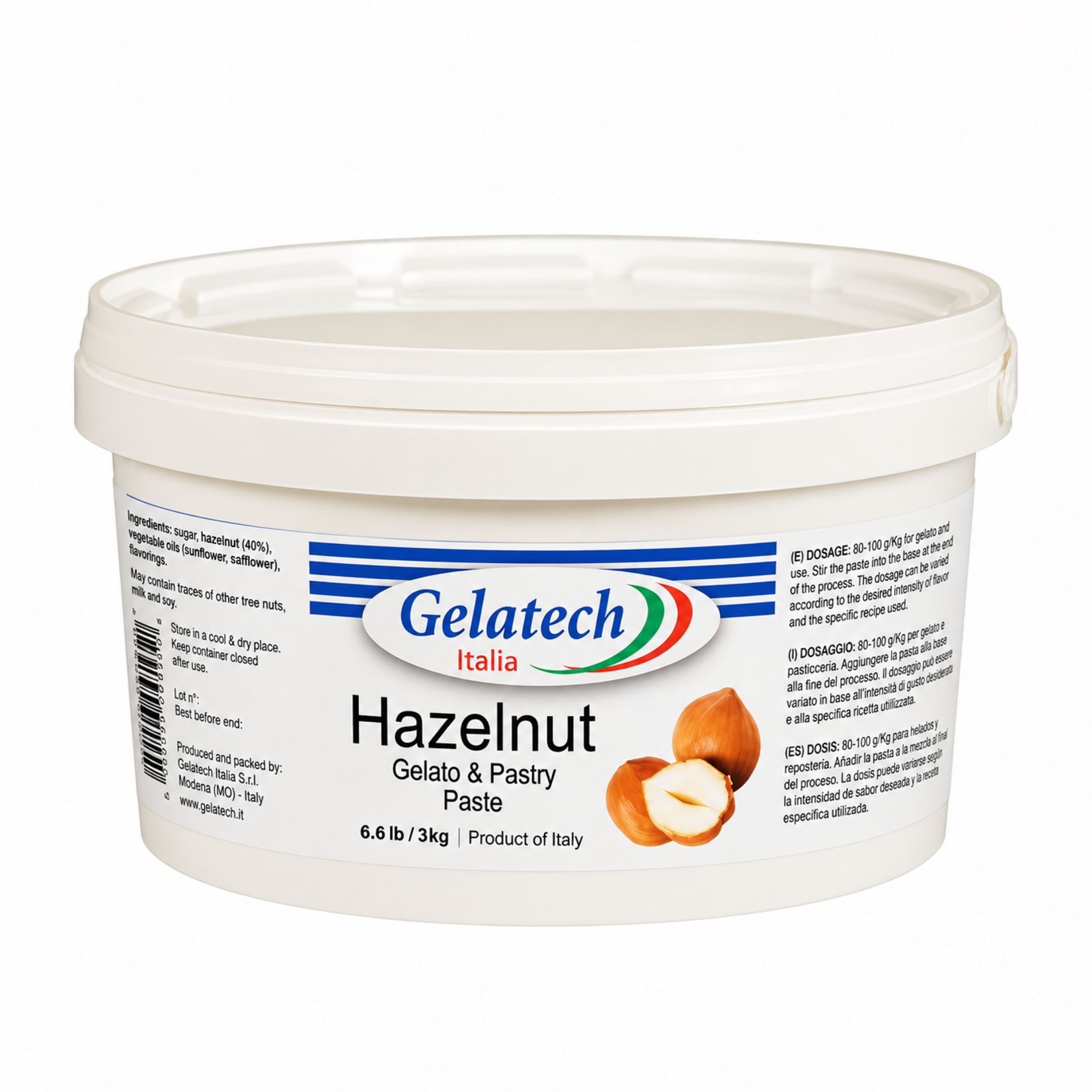 Gelatech Gelatech - Hazelnut Pure Paste - 6.6 lb