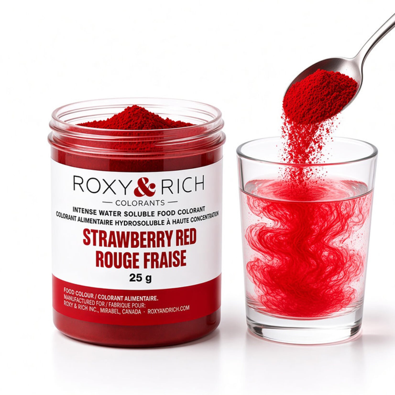 Roxy & Rich Roxy & Rich - Water Soluble Powdered Color, Strawberry Red - 25 g