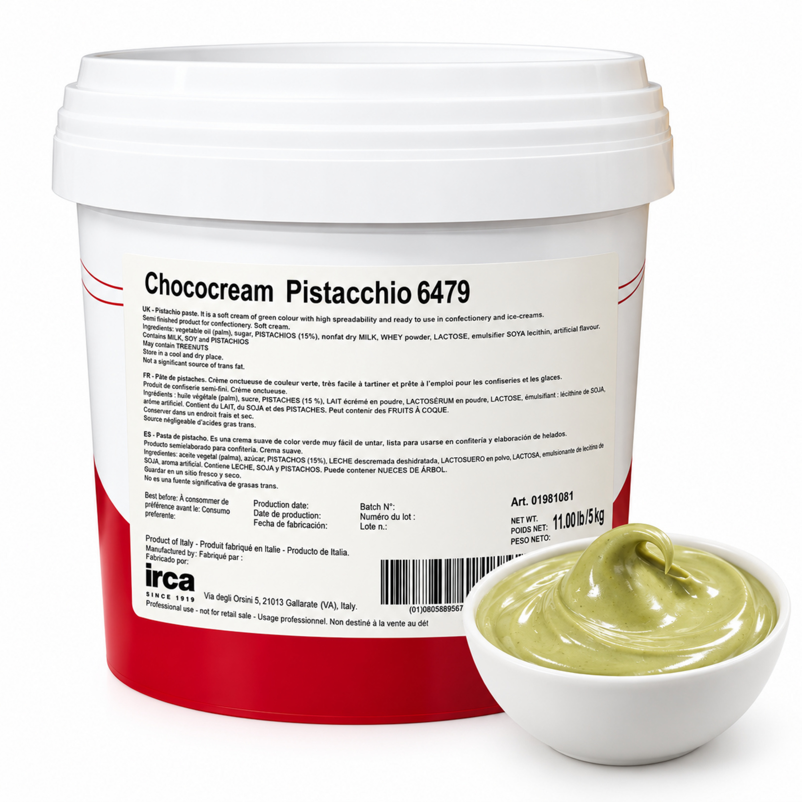 Irca Irca - Pistachio ChocoCream - 11 lb