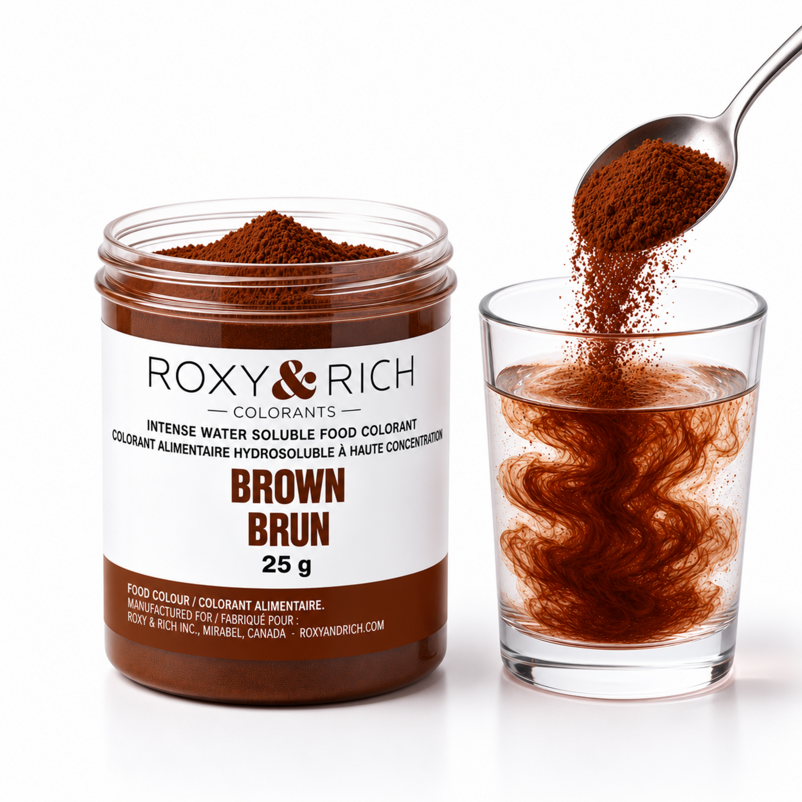 Roxy & Rich Roxy & Rich - Water Soluble Powdered Color, Brown - 25 g