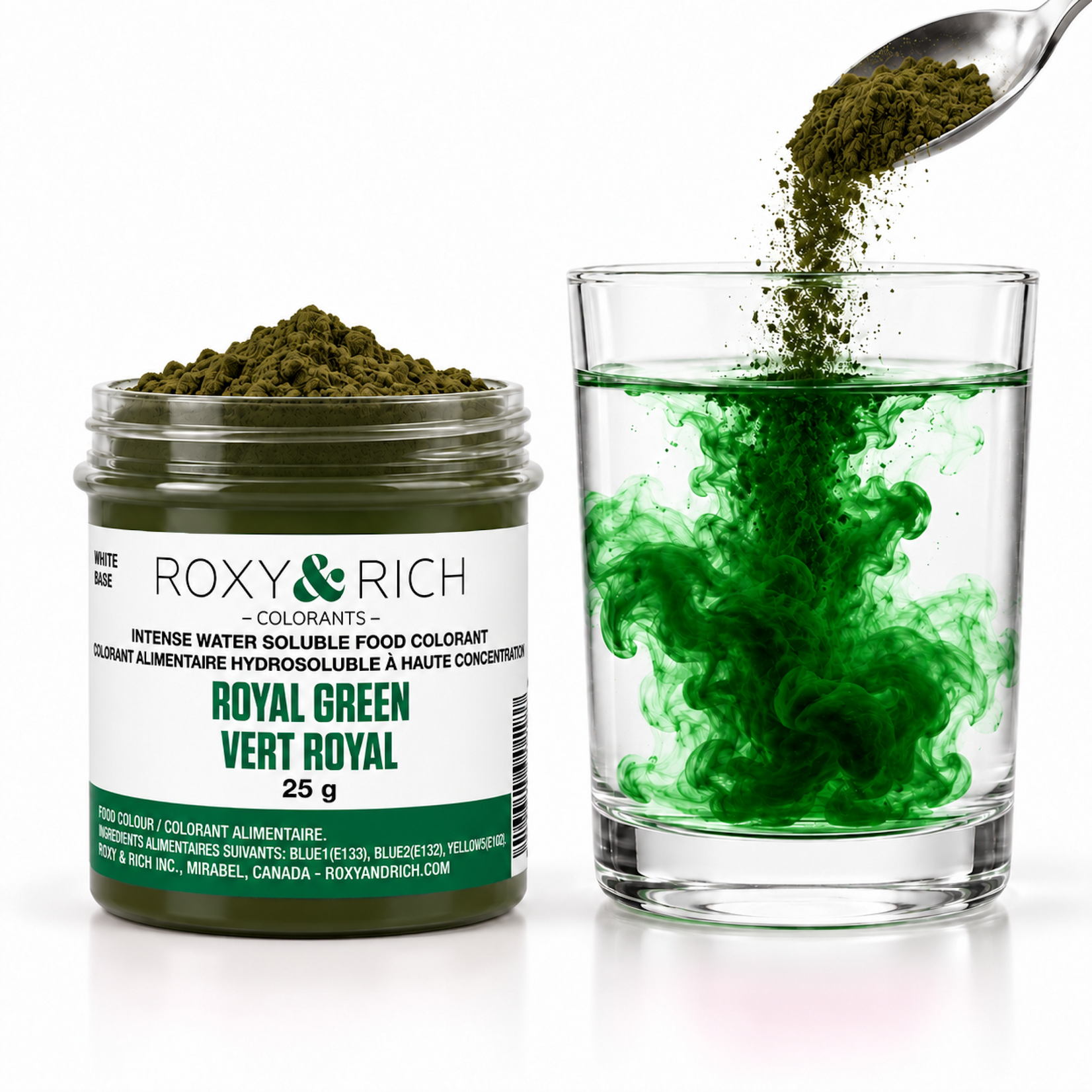 Roxy & Rich Roxy & Rich - Water Soluble Powdered Color, Royal Green - 25 g