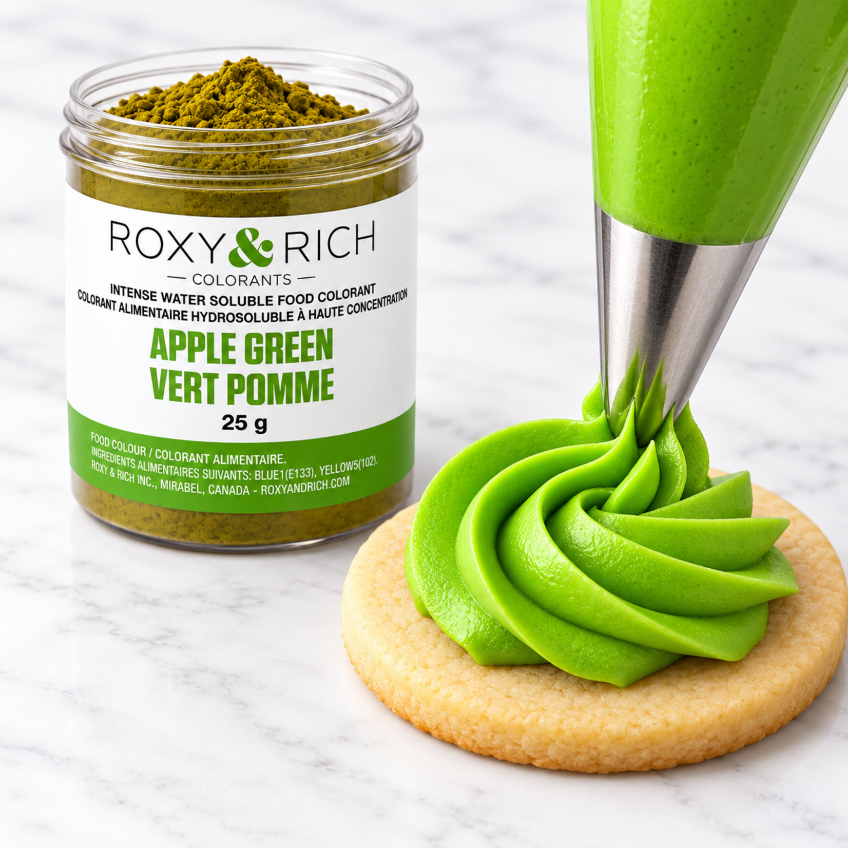 Roxy & Rich Roxy & Rich - Water Soluble Powdered Color, Apple Green - 25 g