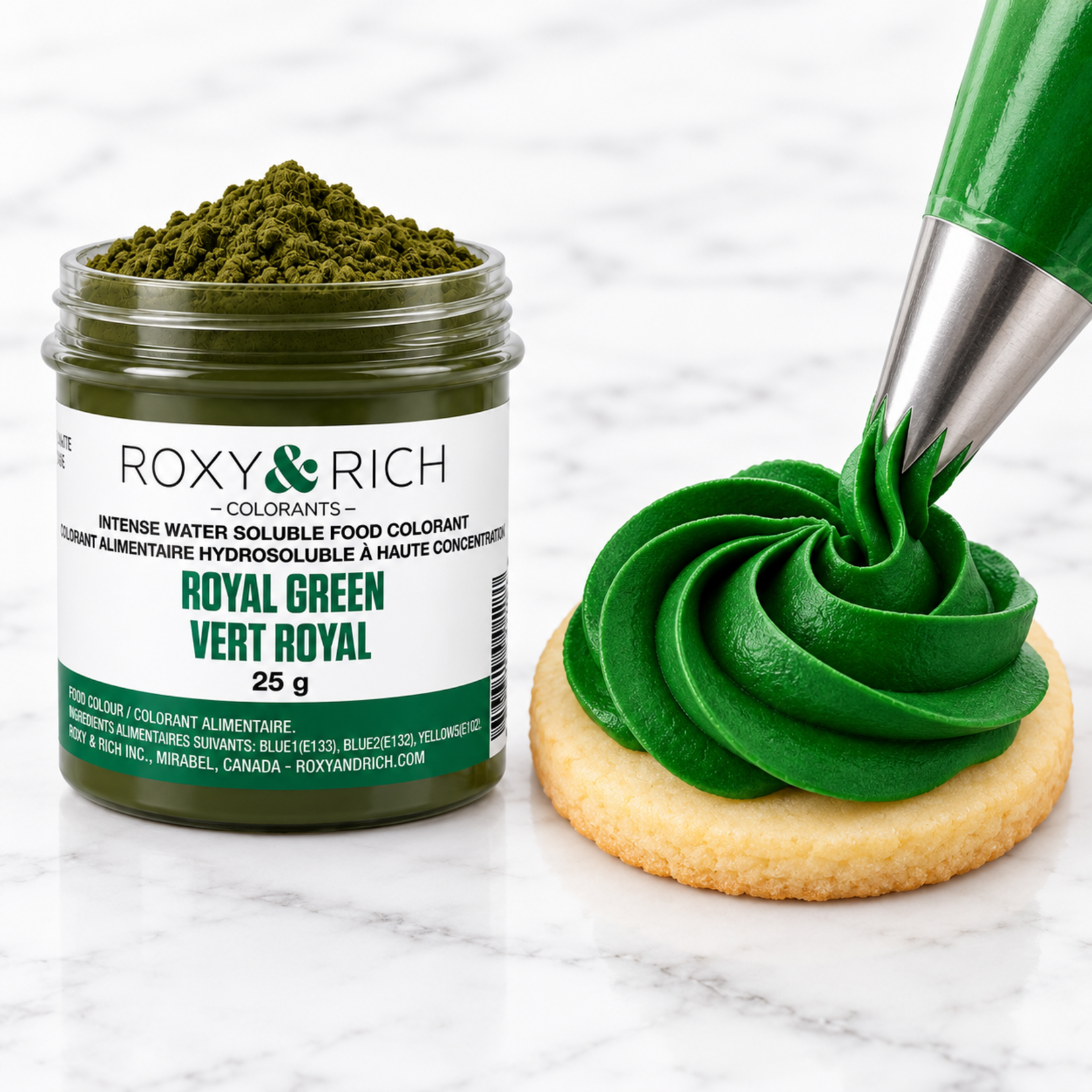 Roxy & Rich Roxy & Rich - Water Soluble Powdered Color, Royal Green - 25 g