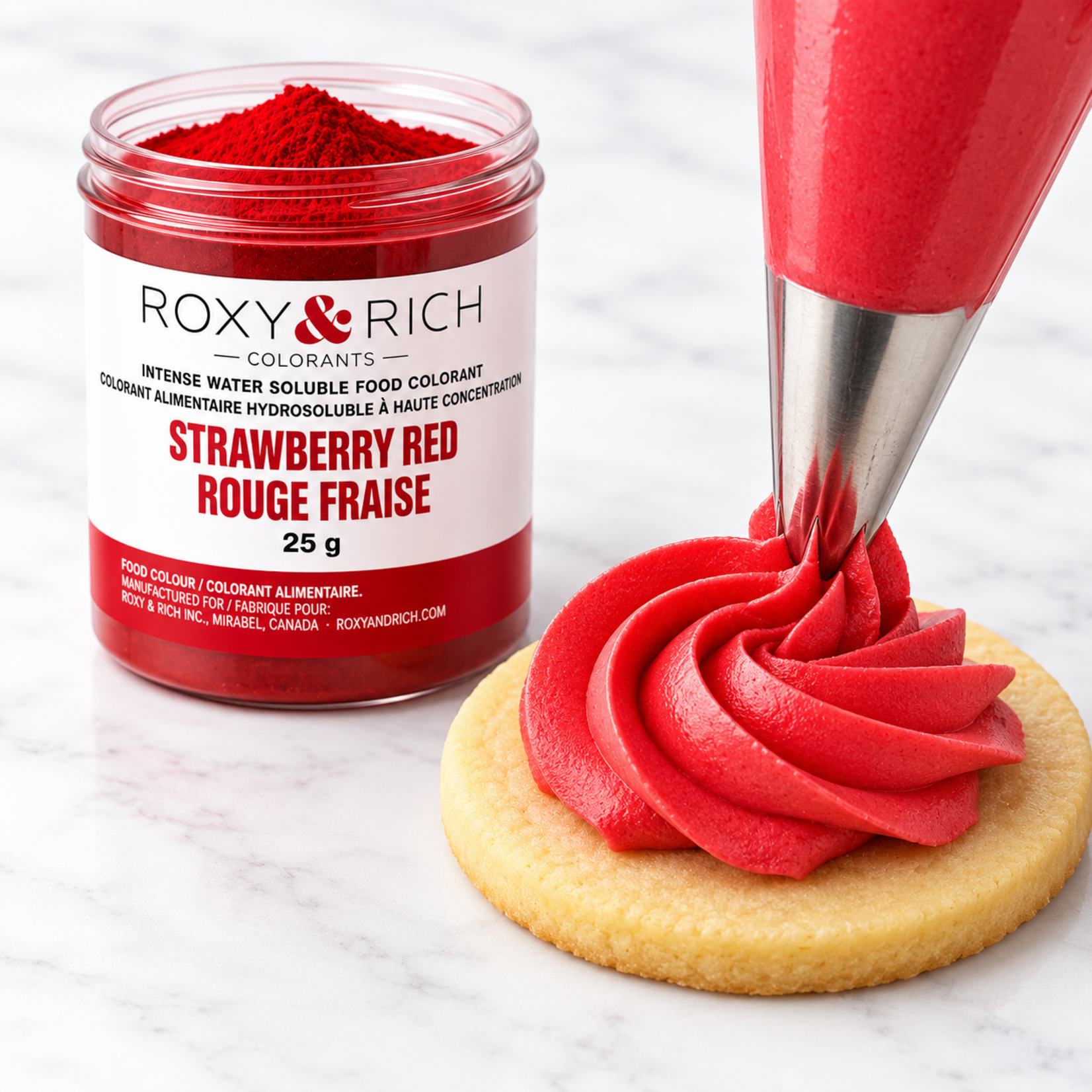 Roxy & Rich Roxy & Rich - Water Soluble Powdered Color, Strawberry Red - 25 g