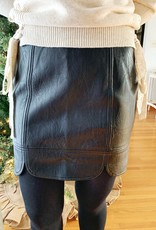 Scalloped Leather Skirt