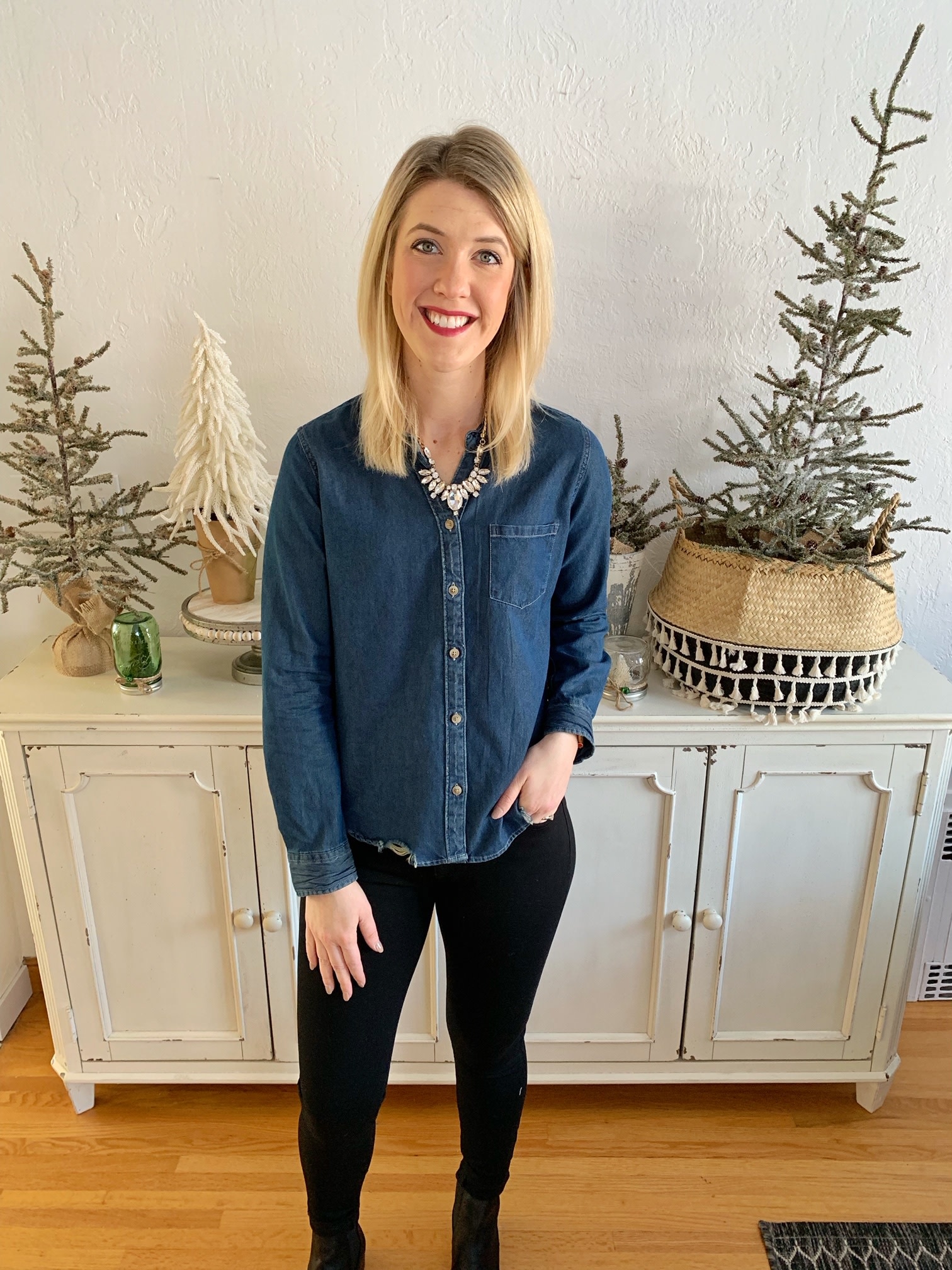 thread and supply denim shirt