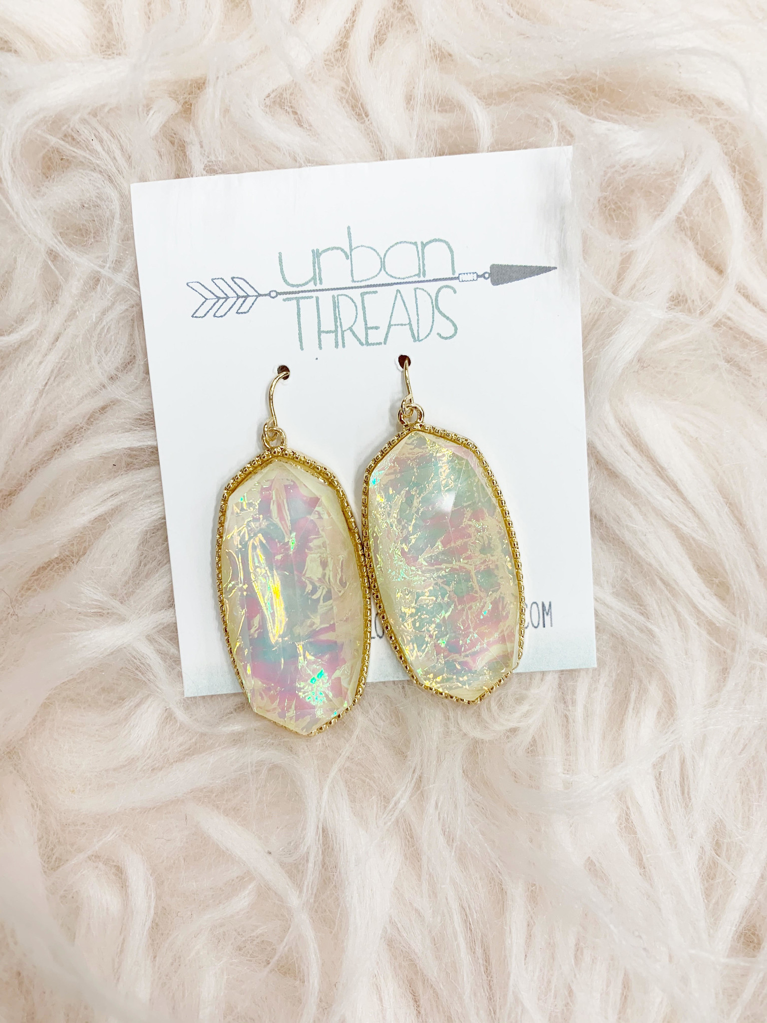 Ivory Opal Drop Earrings