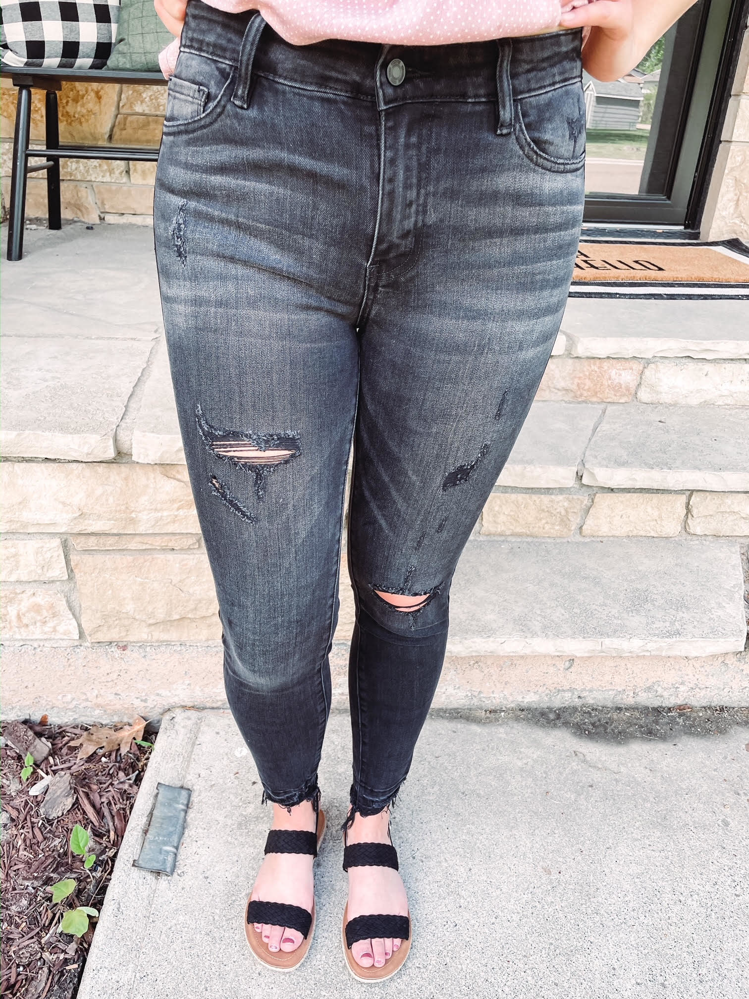 Amber Black Mid Rise Jeans