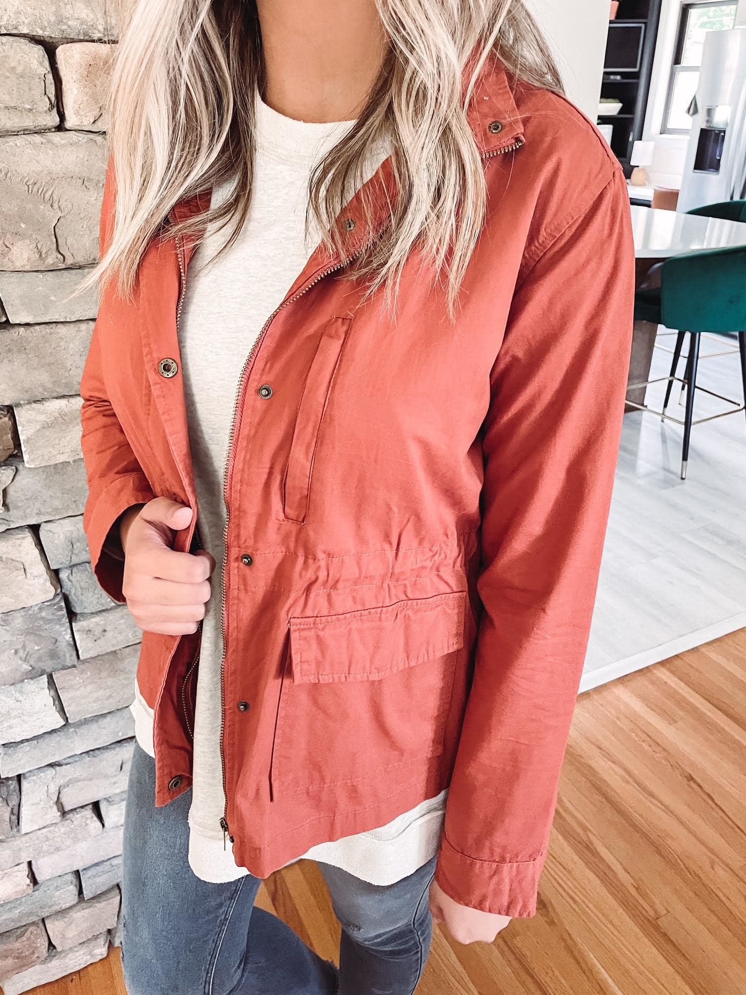 rust utility jacket