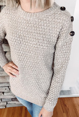 Molly Taupe Button Sweater