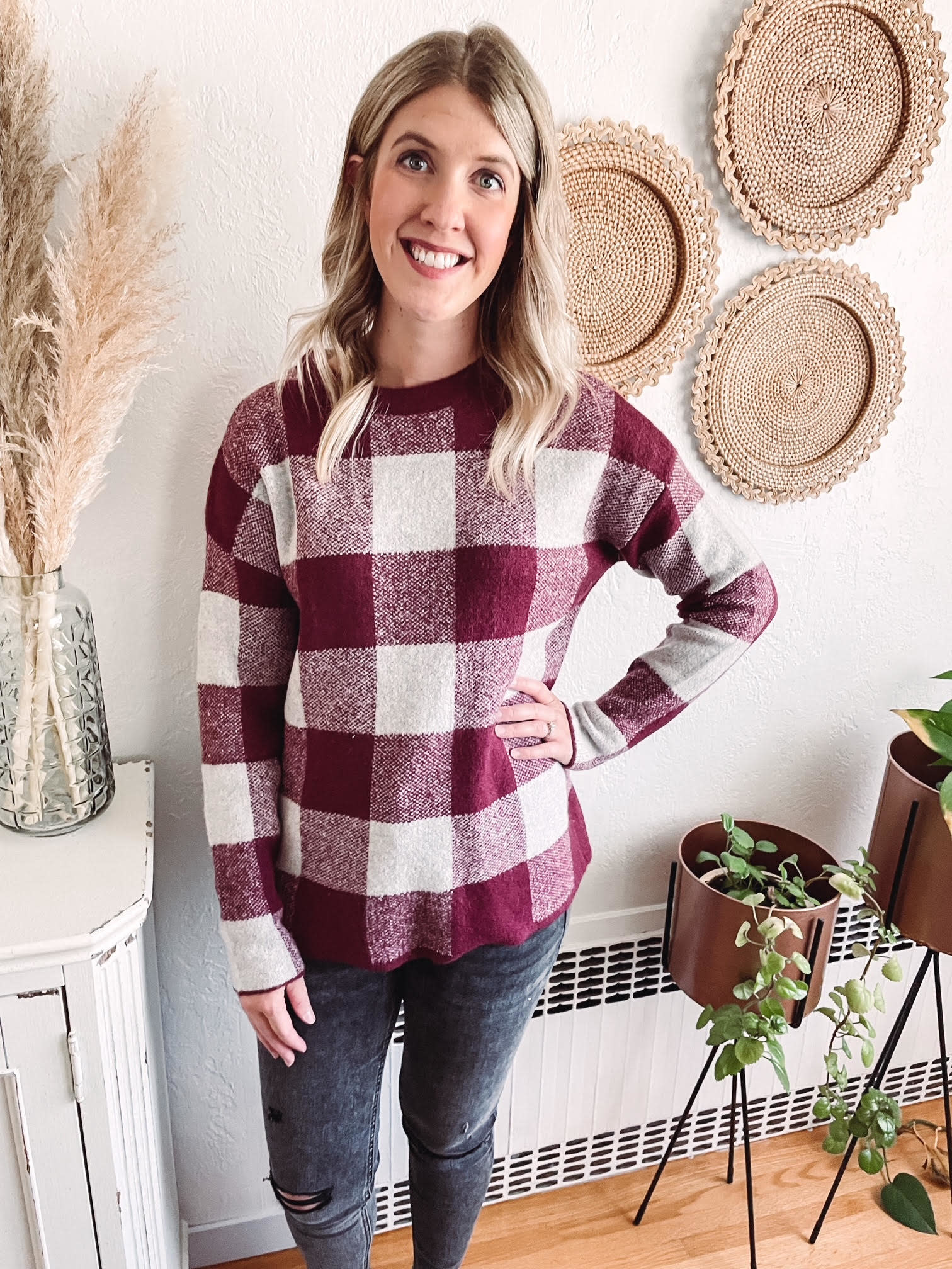 buffalo print sweater