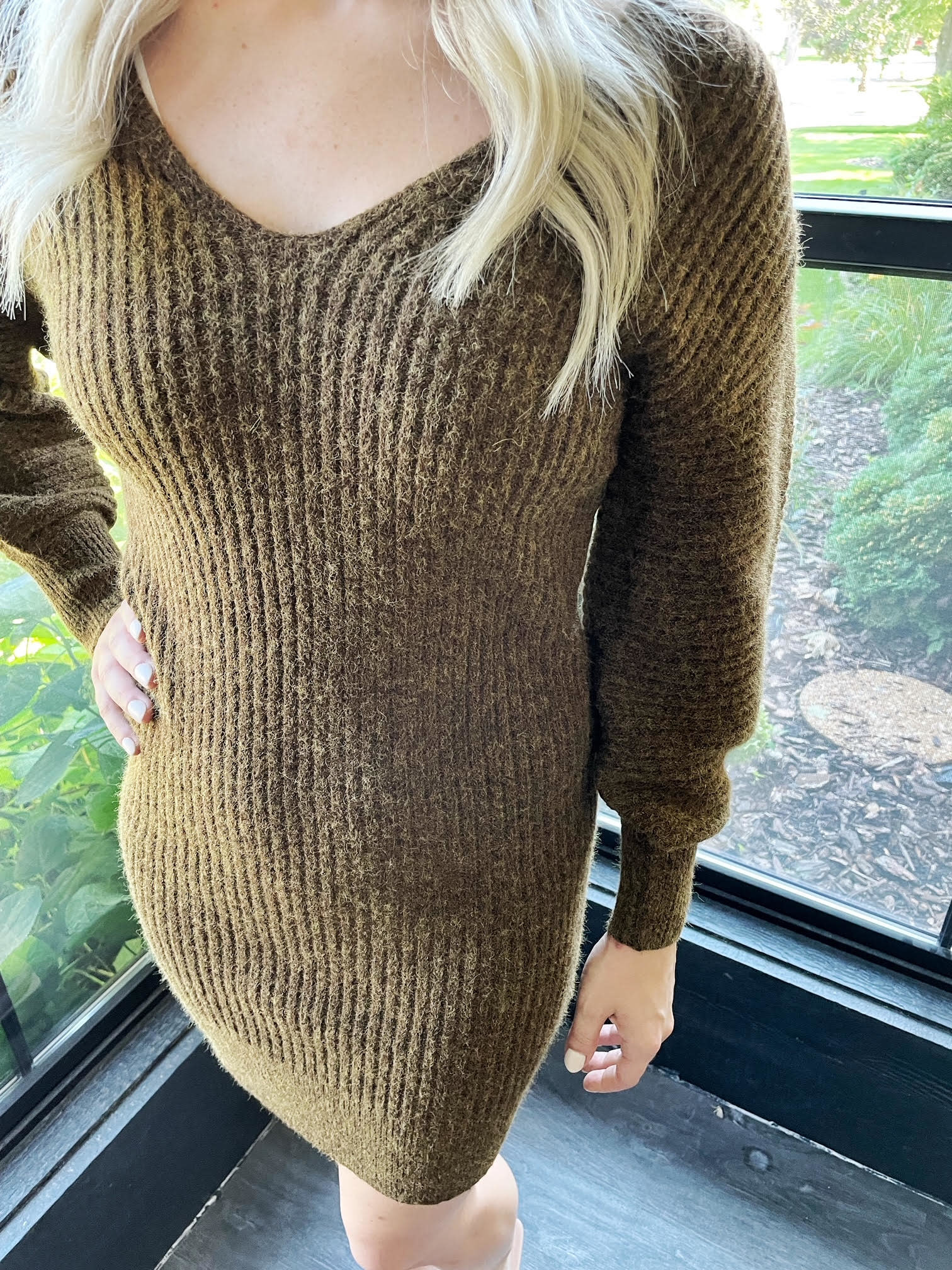 Everly Brunette Sweater Dress
