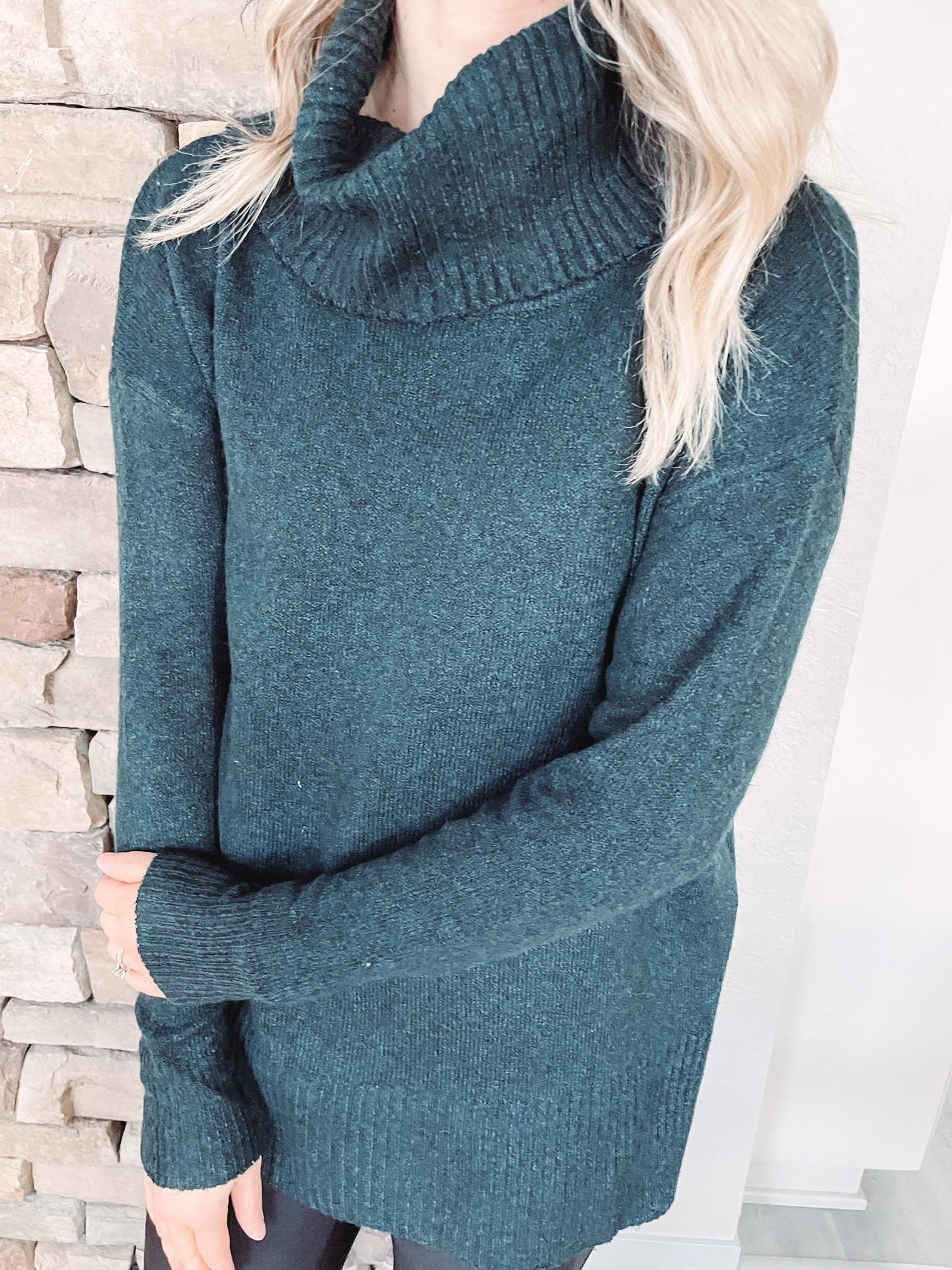 forest green turtleneck