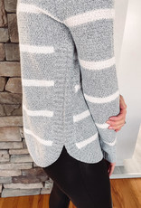 Sloane Grey Striped Sweater