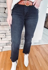 Vintage Washed Black Straight Jeans