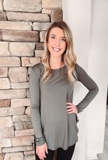 Evelyn Olive Long Sleeve Top