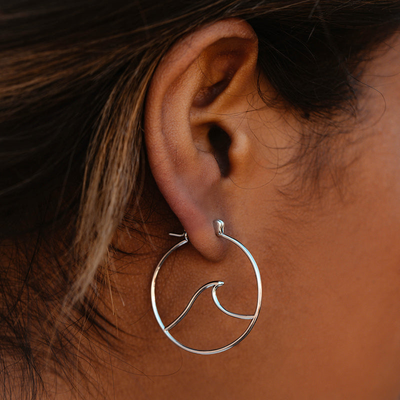 Large Wave Hoop Earrings