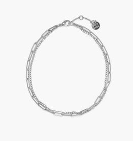 Silver Double Chain Anklet