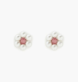 PuraVida Bitty Pearl Flower Stud Earrings