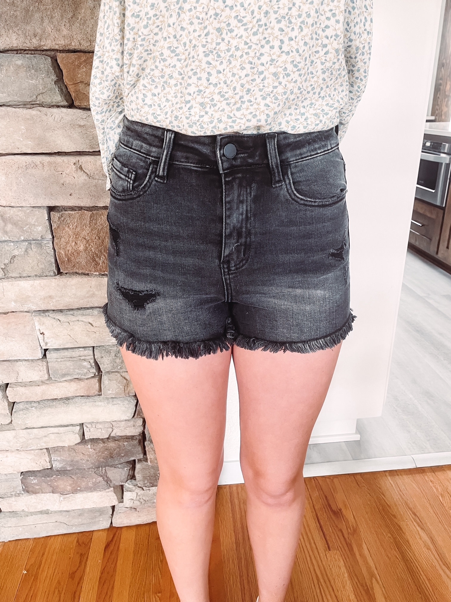 Margo Super High Rise Black Shorts 