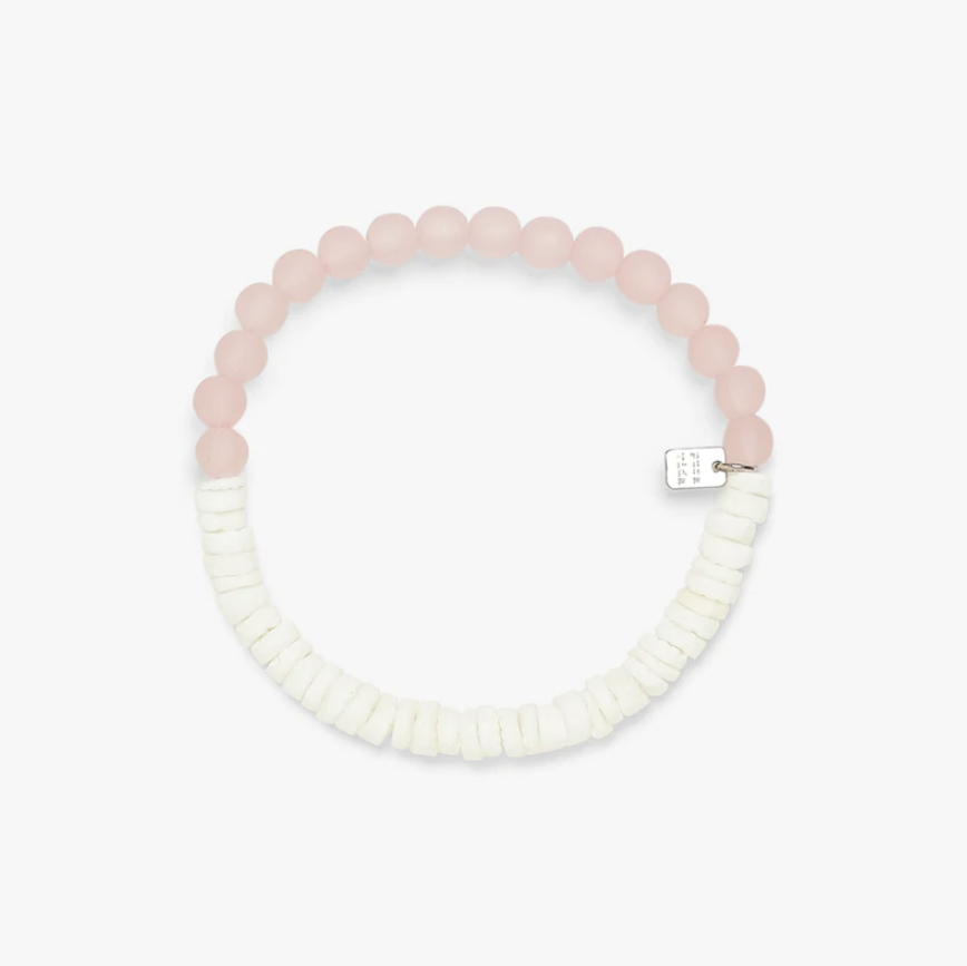 Puka Shell & Frosted Bead Braclet