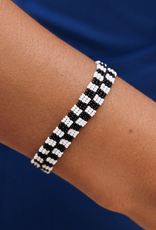 Woven Seed Bead Checkerboard Bracelet