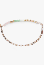 Pink Seabright Bead & Chain Bracelet