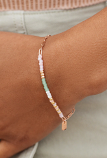 Pink Seabright Bead & Chain Bracelet
