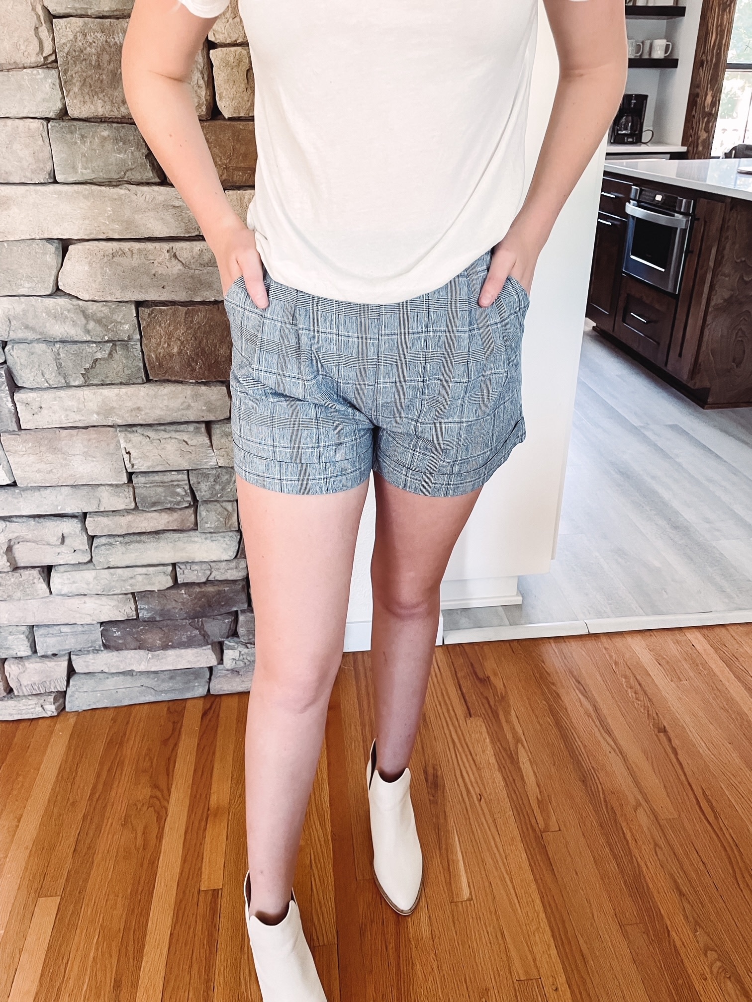 Larissa Blue Plaid Shorts Urban Threads Clothing Boutique