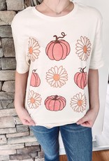 Pumpkin + Daisy White Graphic Tee
