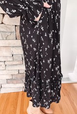 Harper Black Floral Midi Dress