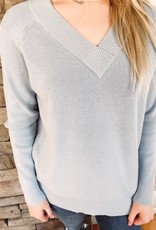Lily Spring Blue V-Neck Sweater