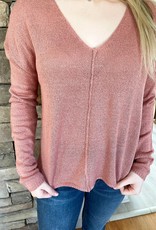 Emma Mauve Button Sweater