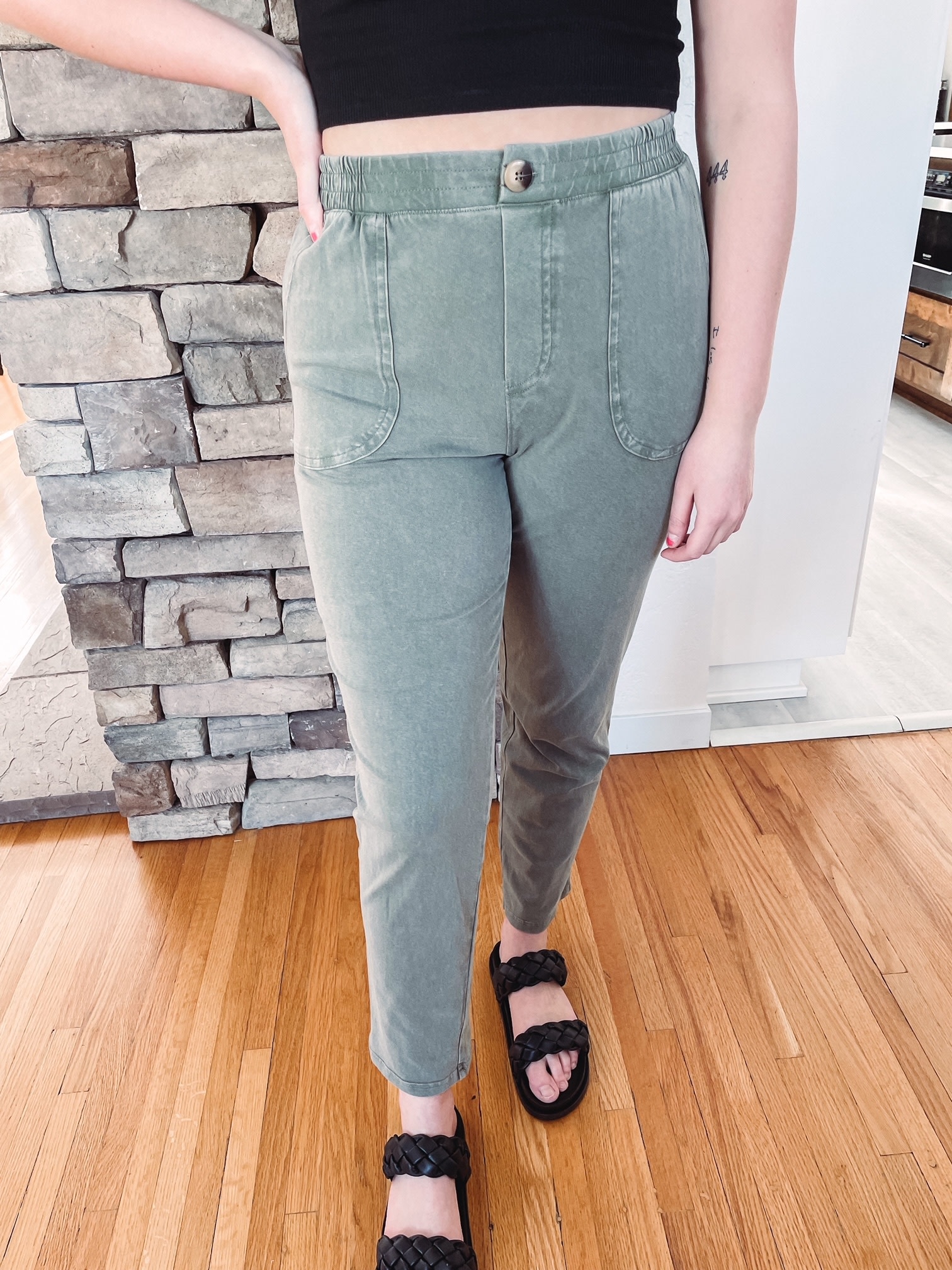 Kendall Olive Jersey Pant