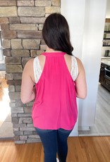 Hot Pink Embroidered Tank