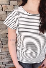 Black/White Striped Short Sleeve