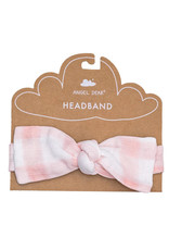 Painted Gingham Pink Headband 0-12 mo