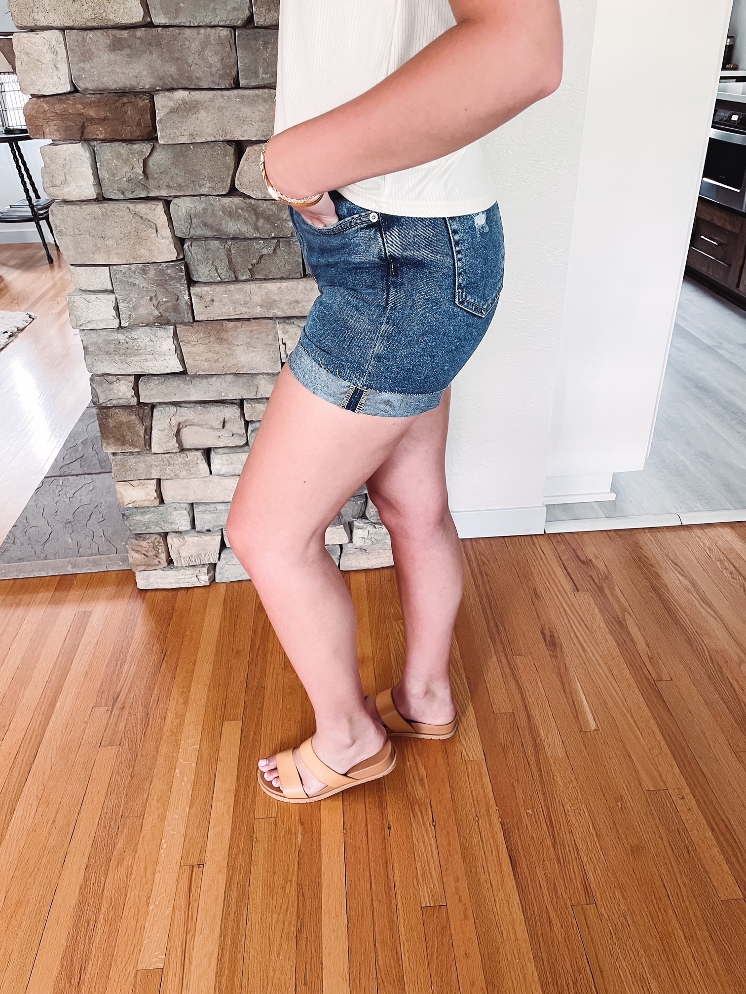 Stacie (4" Inseam) Cuffed Denim Shorts