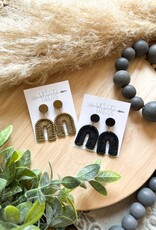 Black Weaved Arch Earrings
