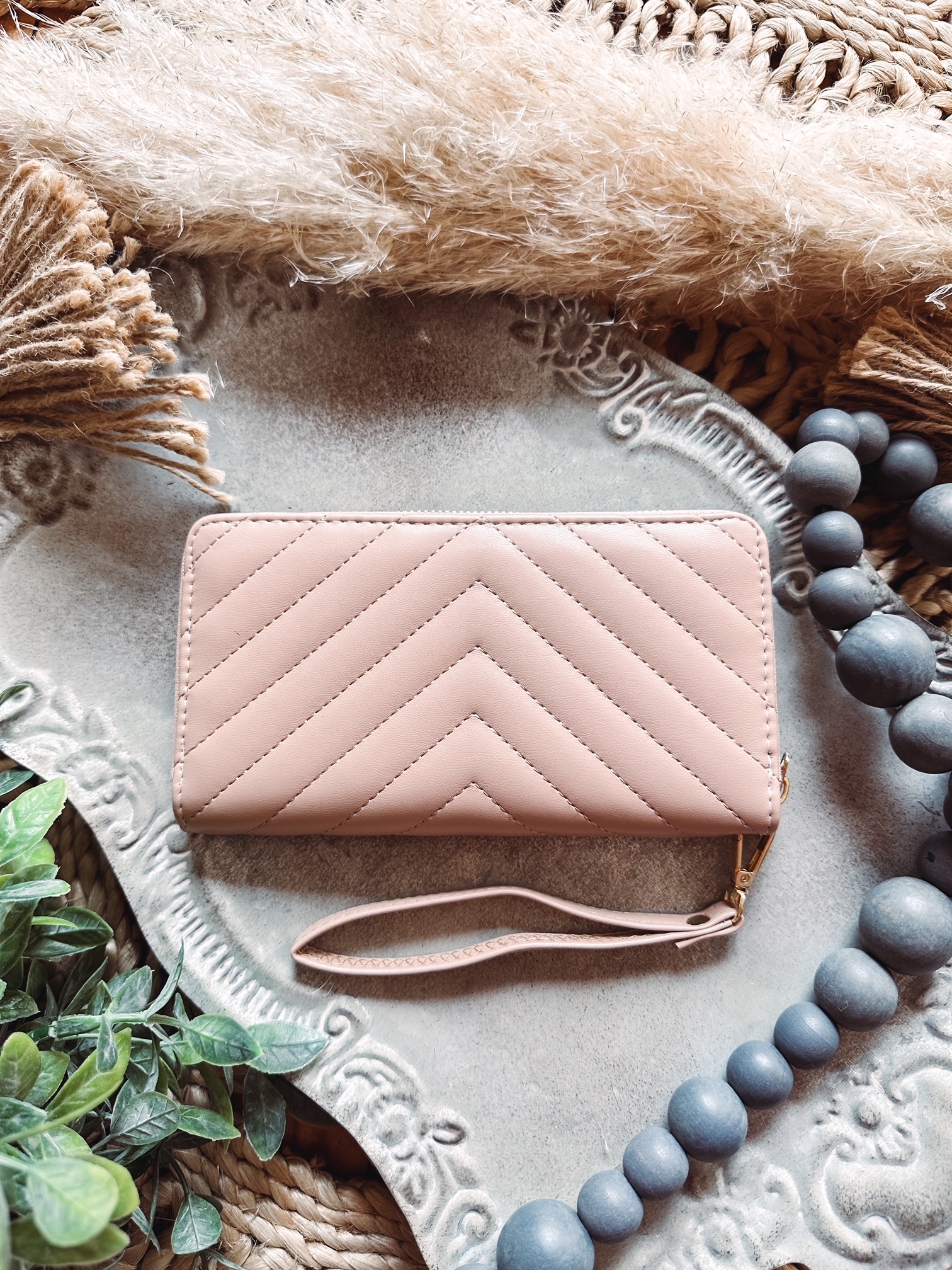 Tan Quilted Wallet