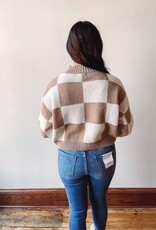 Kennedy Checkered Carmel Sweater