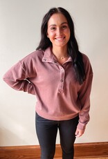 Dusty Rose Button Pullover