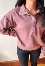Dusty Rose Button Pullover