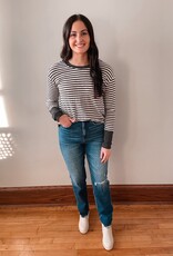 Madison Charcoal Striped Long Sleeve