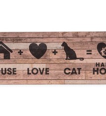 Dog Speak Dog Speak Large Pallet Box Sign House + Cat + Love = Home